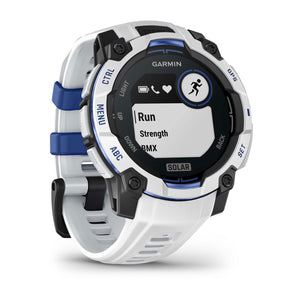 Instinct® 3 – 45 mm, Solar, Whitestone med Whitestone/Bolt Blue rem – Garmin