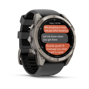 fēnix® 8 Pro – 51 mm, AMOLED, Sapphire, titan med silikonrem i Graphite/Svart – Garmin