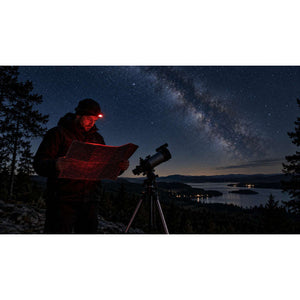 Globuz - Astro pannlampa med rött & vitt ljus.