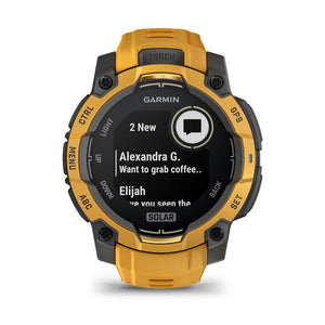 Instinct® 3 – 45 mm, Solar, Sunburst med Sunburst/Grå rem – Garmin