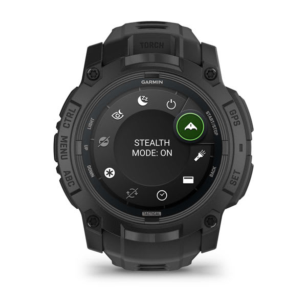 Instinct® 3 – 50 mm, AMOLED, Tactical Edition, Svart med Svart Rem – Garmin