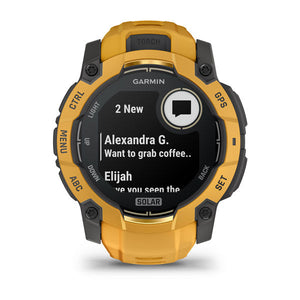 Instinct® 3 – 50 mm, Solar, Sunburst med Sunburst/Grey rem – Garmin