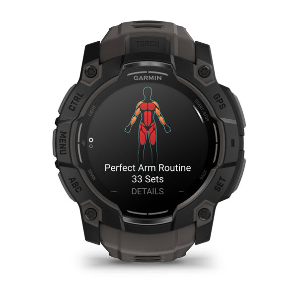 Instinct® 3 – 50 mm, AMOLED, Svart med Charcoal rem – Garmin