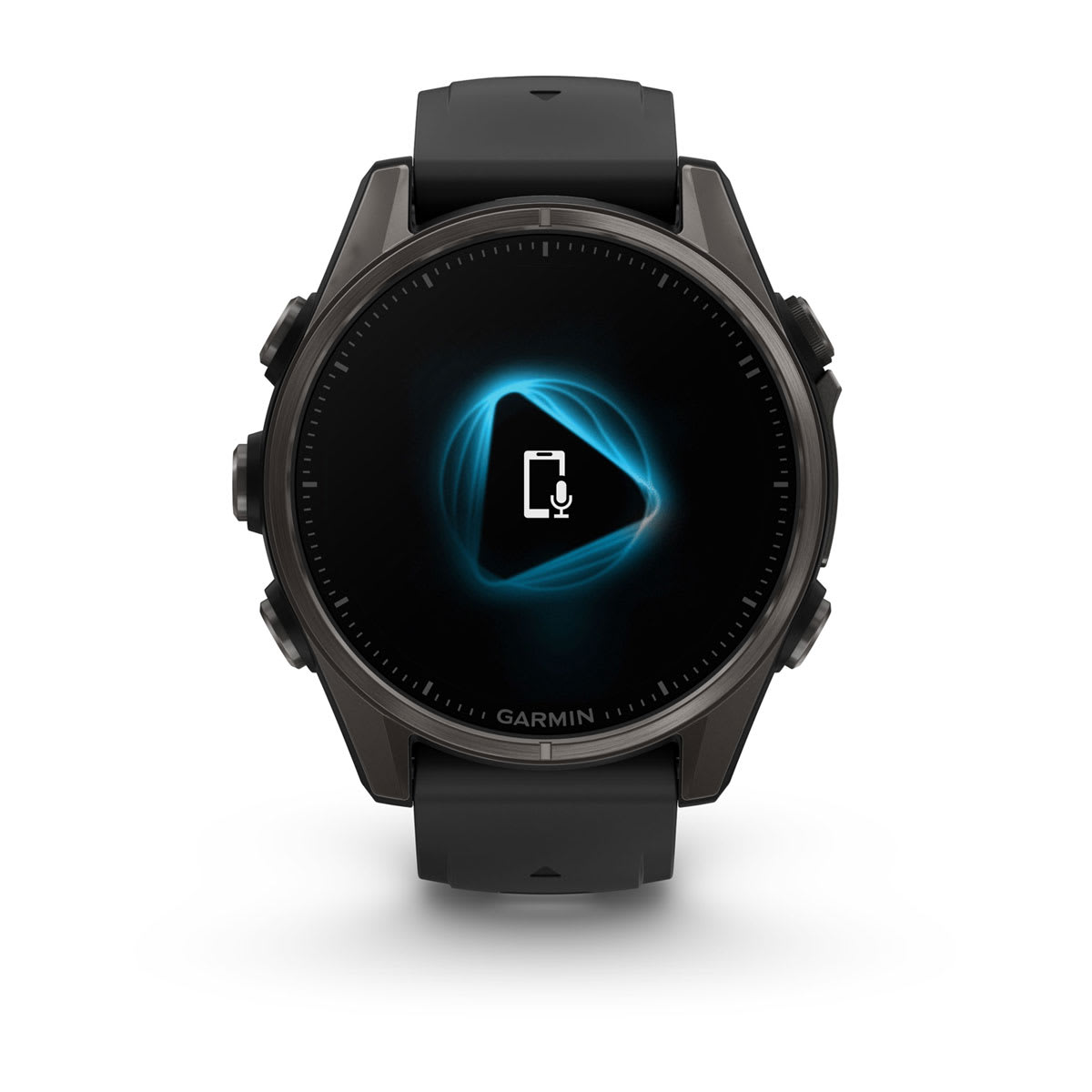 fēnix® 8 – 43 mm, AMOLED, Sapphire, Carbon Grey DLC-titanium med Svart/Pebble Grey silikonarmband – Garmin