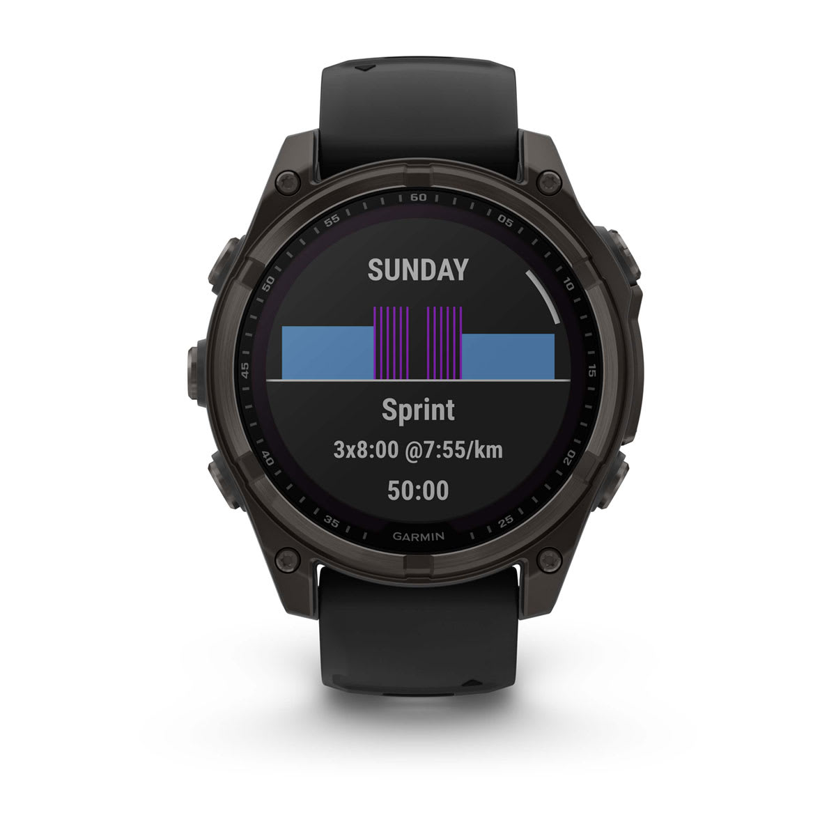fēnix® 8 – 47 mm, Solar, Sapphire, Carbon Grey DLC-titanium med Svart/Pebble Grey silikonrem – Garmin