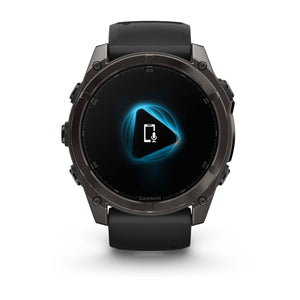 fēnix® 8 – 51 mm, AMOLED, Sapphire, Carbon Grey DLC med Svart/Pebble Grey silikonarmband – Garmin