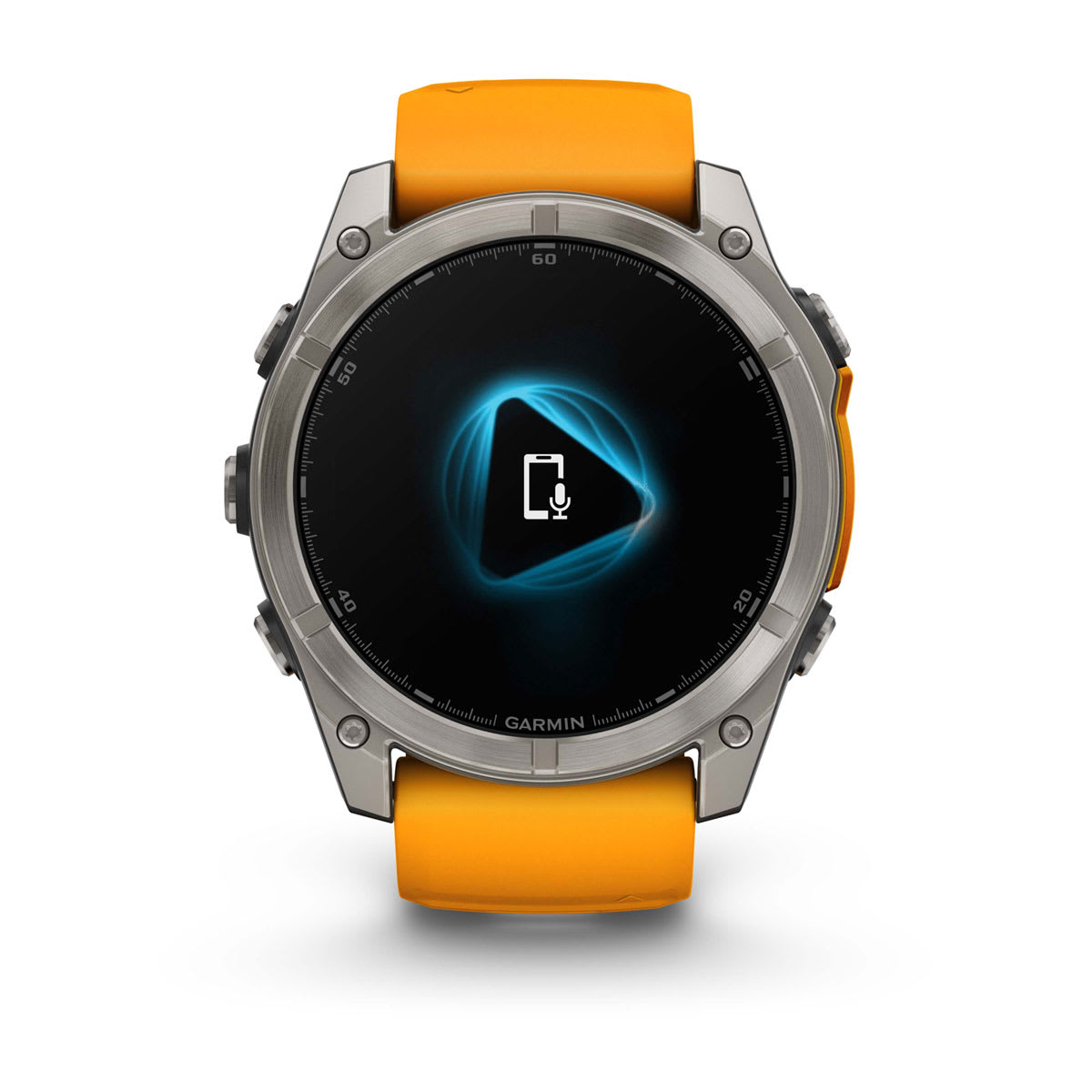 fēnix® 8 – 51 mm, AMOLED, Sapphire, Titanium med Spark Orange/Graphite silikonarmband – Garmin