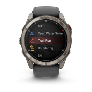 fēnix® 8 Pro – 51 mm, AMOLED, Sapphire, titan med silikonrem i Graphite/Svart – Garmin
