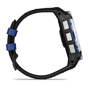 Instinct® 3 – 50 mm, Solar, Whitestone med Svart/Bolt Blue rem – Garmin