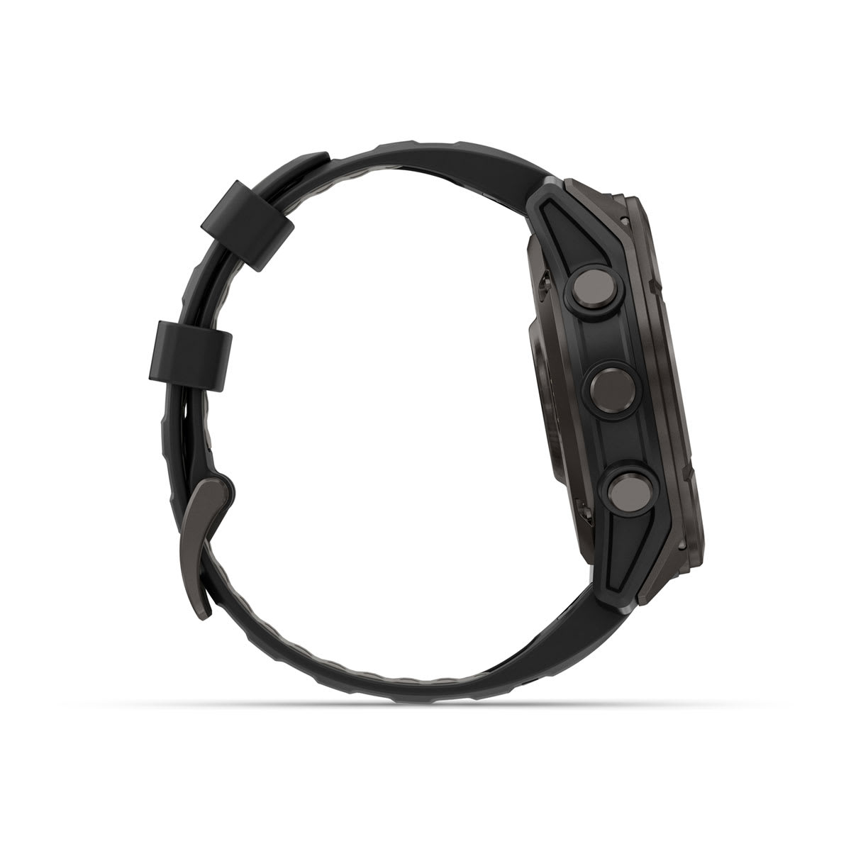 fēnix® 8 Pro – 51 mm, AMOLED, Sapphire, Carbon Grey DLC-titanium med Svart/Pebble Grey silikonarmband – Garmin
