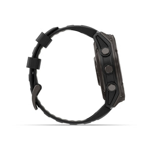 fēnix® 8 Pro – 51 mm, AMOLED, Sapphire, Carbon Grey DLC-titanium med Svart/Pebble Grey silikonarmband – Garmin