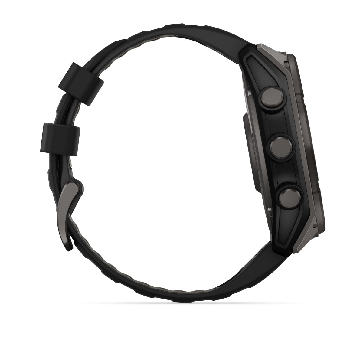 fēnix® 8 – 51 mm, Solar, Sapphire, Carbon Grey DLC-titanium med Svart/Pebble Grey silikonarmband – Garmin