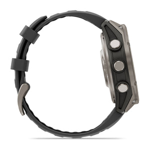 fēnix® 8 Pro – 47 mm, AMOLED, Sapphire, titan med silikonarmband i Graphite/Svart – Garmin