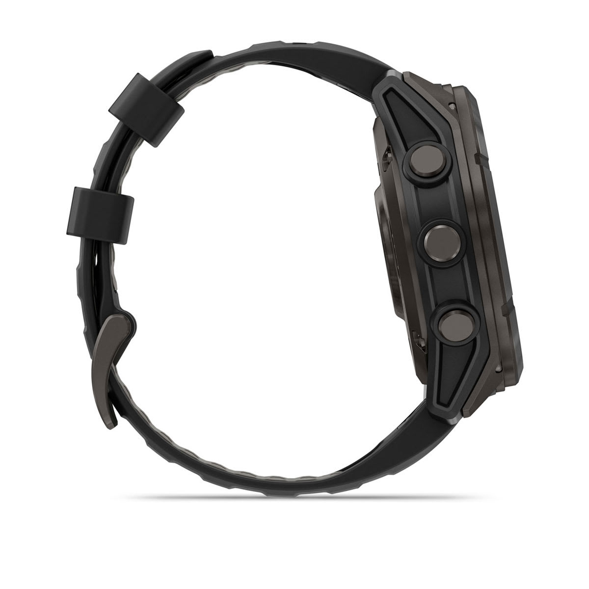 fēnix® 8 Pro – 51 mm, MicroLED, Sapphire, Carbon Grey DLC-titanium med Svart/Pebble Grey silikonarmband – Garmin