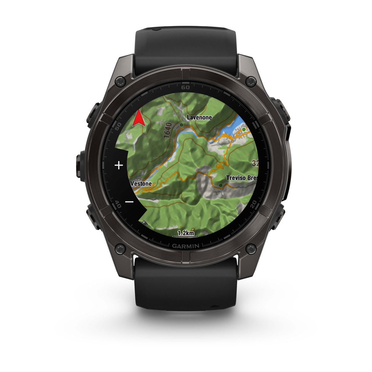 fēnix® 8 – 51 mm, AMOLED, Sapphire, Carbon Grey DLC med Svart/Pebble Grey silikonarmband – Garmin