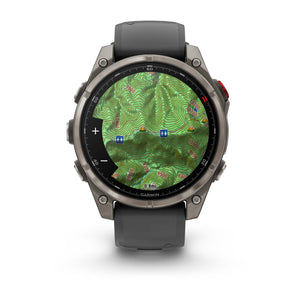 fēnix® 8 Pro – 47 mm, AMOLED, Sapphire, titan med silikonarmband i Graphite/Svart – Garmin