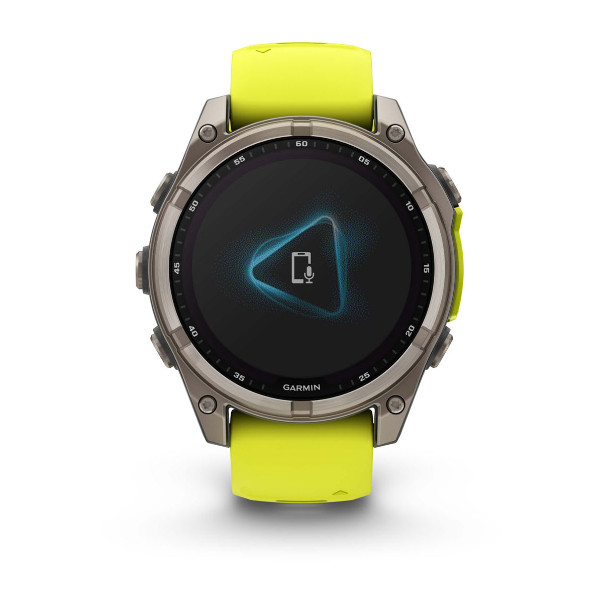 fēnix® 8 – 47 mm, Solar, Sapphire, Titanium med Amp Yellow/Graphite silikonarmband – Garmin