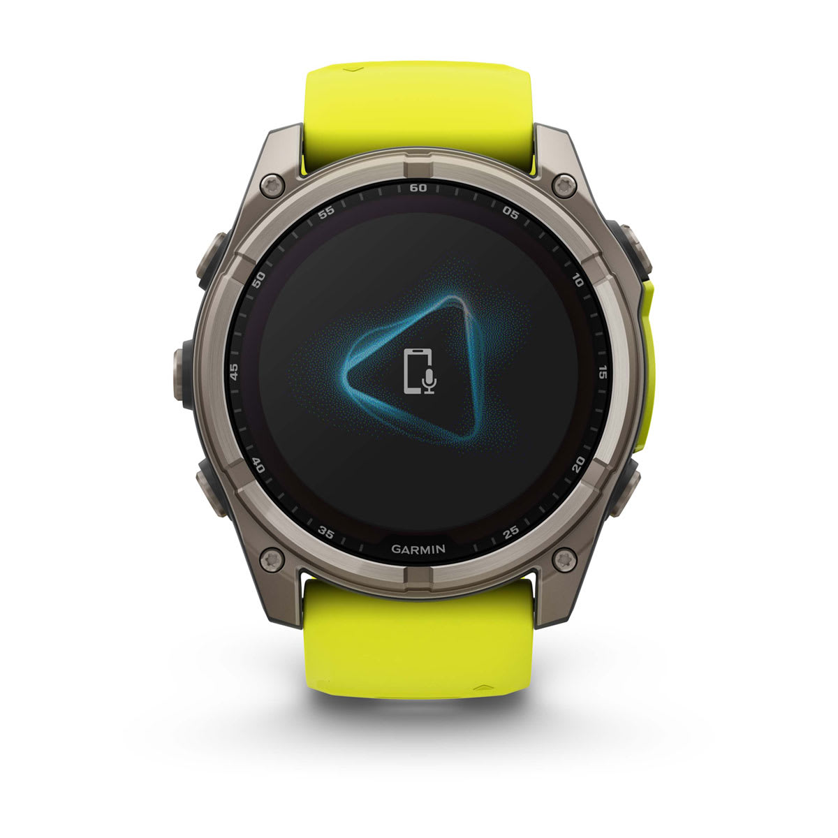 fēnix® 8 – 51 mm, Solar, Sapphire, Titanium med Amp Yellow/Graphite silikonrem – Garmin
