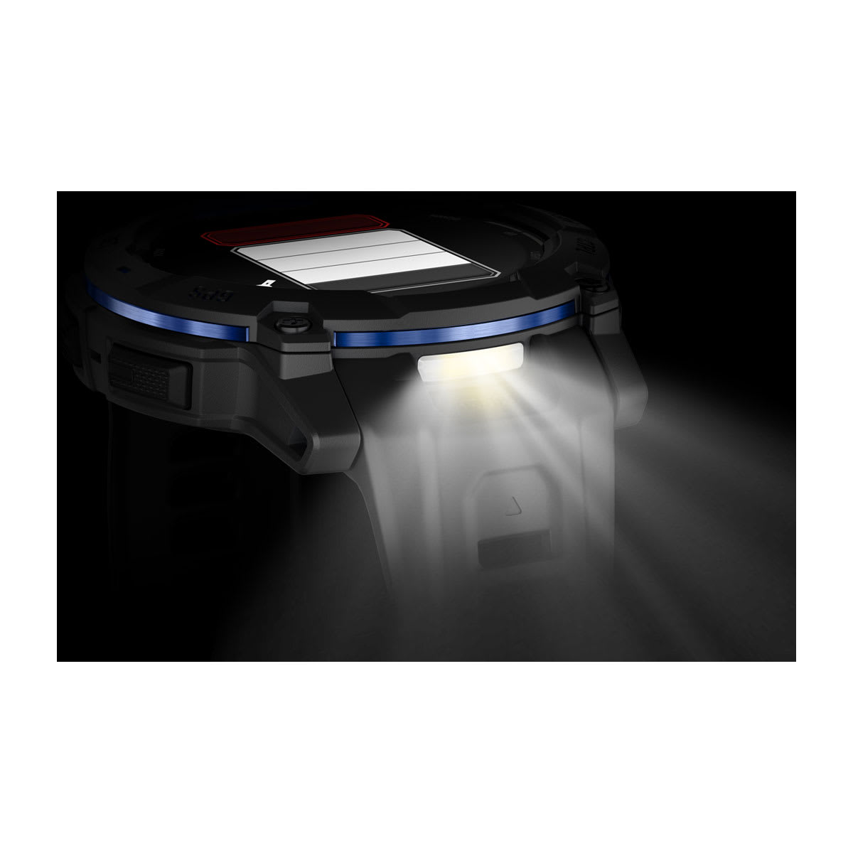 Instinct® 3 – 50 mm, AMOLED, Svart med Svart/Bolt Blue rem – Garmin