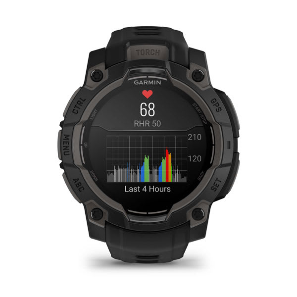 Instinct® 3 – 45 mm, AMOLED, Svart med Svart Rem – Garmin