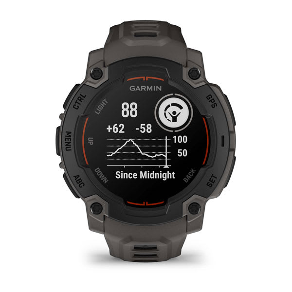 Instinct® E – 45 mm, Svart med Charcoal rem – Garmin