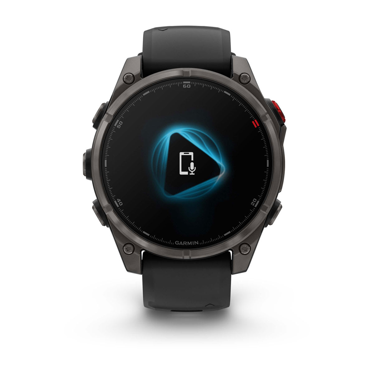 fēnix® 8 Pro – 47 mm, AMOLED, Sapphire, Carbon Grey DLC-titanium med Svart/Pebble Grey silikonarmband – Garmin