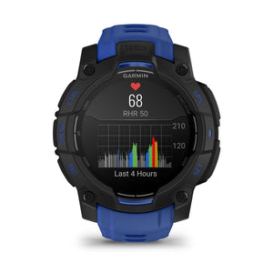 Instinct® 3 – 45 mm, AMOLED, Svart med Bolt Blue/Svart rem – Garmin