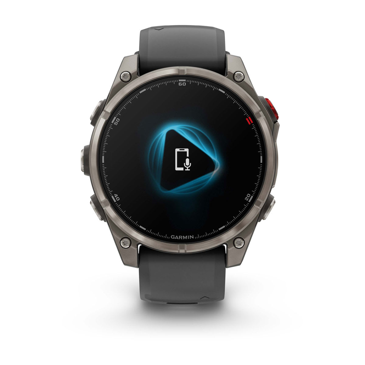 fēnix® 8 Pro – 47 mm, AMOLED, Sapphire, titan med silikonarmband i Graphite/Svart – Garmin