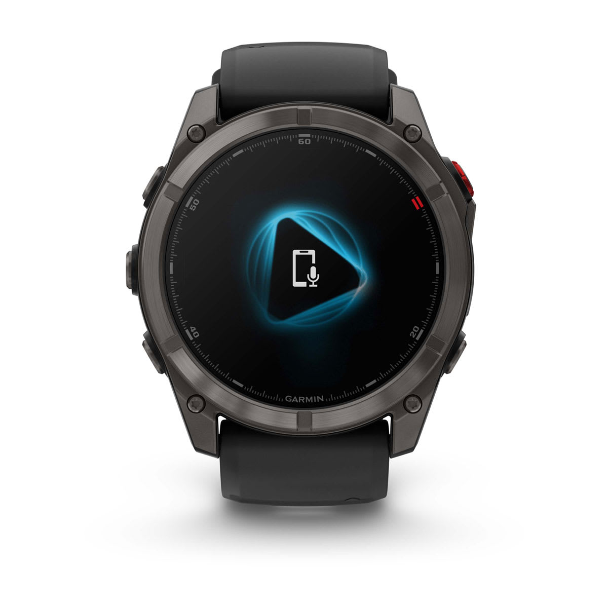 fēnix® 8 Pro – 51 mm, AMOLED, Sapphire, Carbon Grey DLC-titanium med Svart/Pebble Grey silikonarmband – Garmin