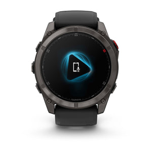 fēnix® 8 Pro – 51 mm, AMOLED, Sapphire, Carbon Grey DLC-titanium med Svart/Pebble Grey silikonarmband – Garmin