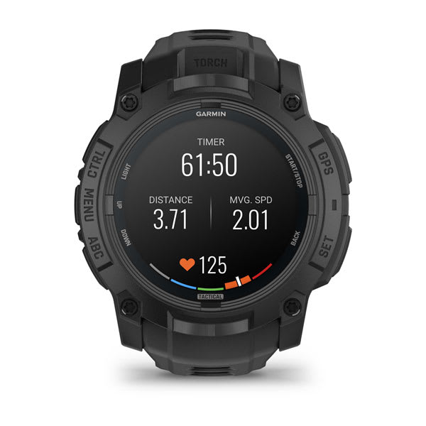 Instinct® 3 – 50 mm, AMOLED, Tactical Edition, Svart med Svart Rem – Garmin