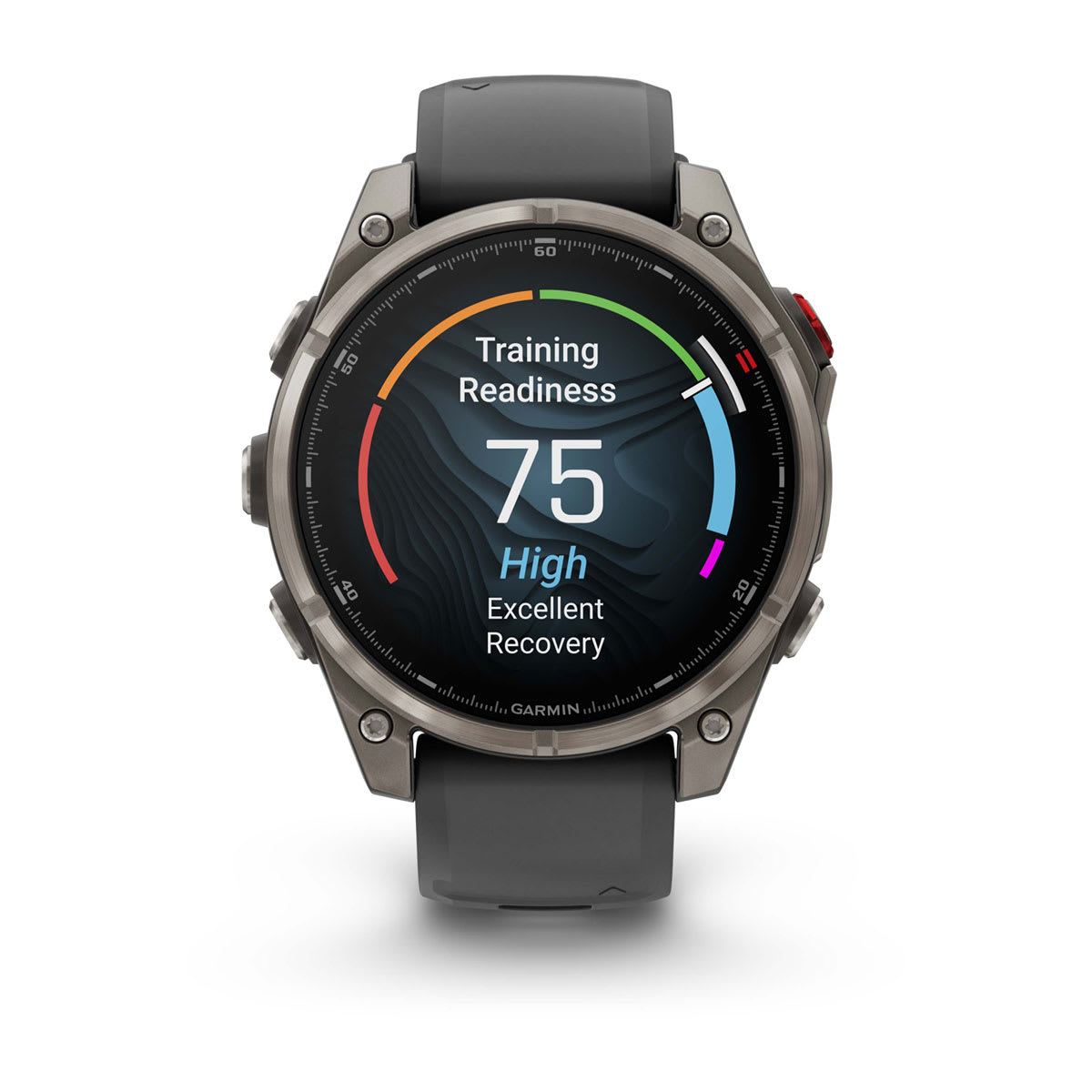 fēnix® 8 Pro – 47 mm, AMOLED, Sapphire, titan med silikonarmband i Graphite/Svart – Garmin