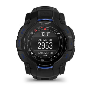 Instinct® 3 – 50 mm, AMOLED, Svart med Svart/Bolt Blue rem – Garmin