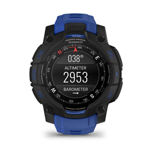Instinct® 3 – 45 mm, AMOLED, Svart med Bolt Blue/Svart rem – Garmin