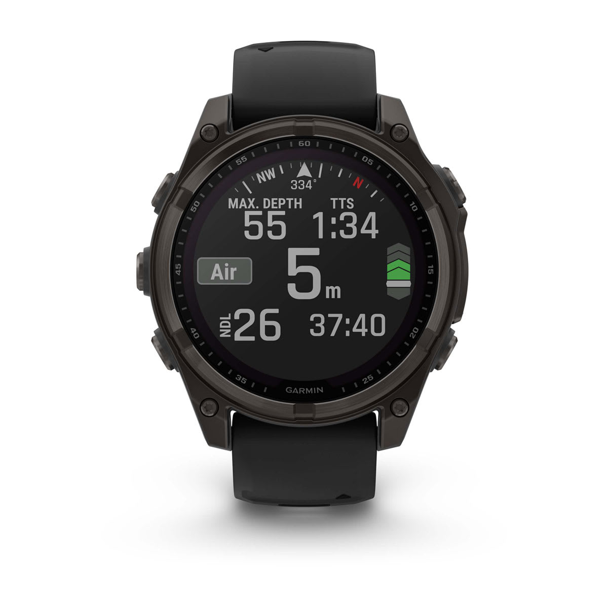 fēnix® 8 – 47 mm, Solar, Sapphire, Carbon Grey DLC-titanium med Svart/Pebble Grey silikonrem – Garmin