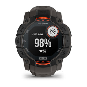 Instinct® 3 – 50 mm, Solar, Svart med Charcoal Rem – Garmin
