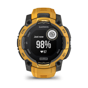 Instinct® 3 – 45 mm, Solar, Sunburst med Sunburst/Grå rem – Garmin