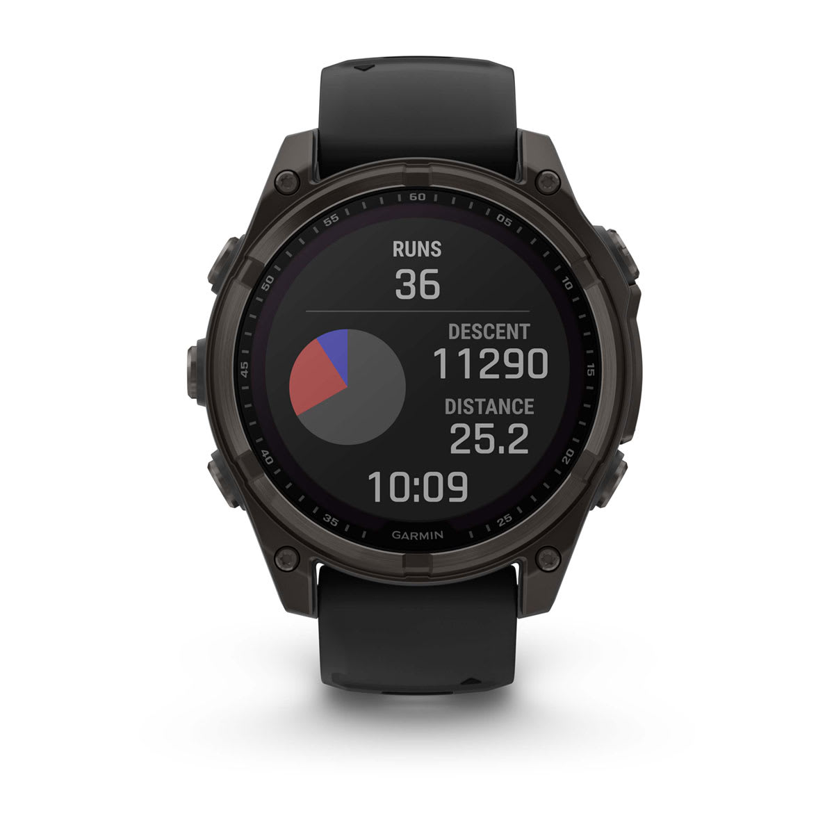 fēnix® 8 – 47 mm, Solar, Sapphire, Carbon Grey DLC-titanium med Svart/Pebble Grey silikonrem – Garmin