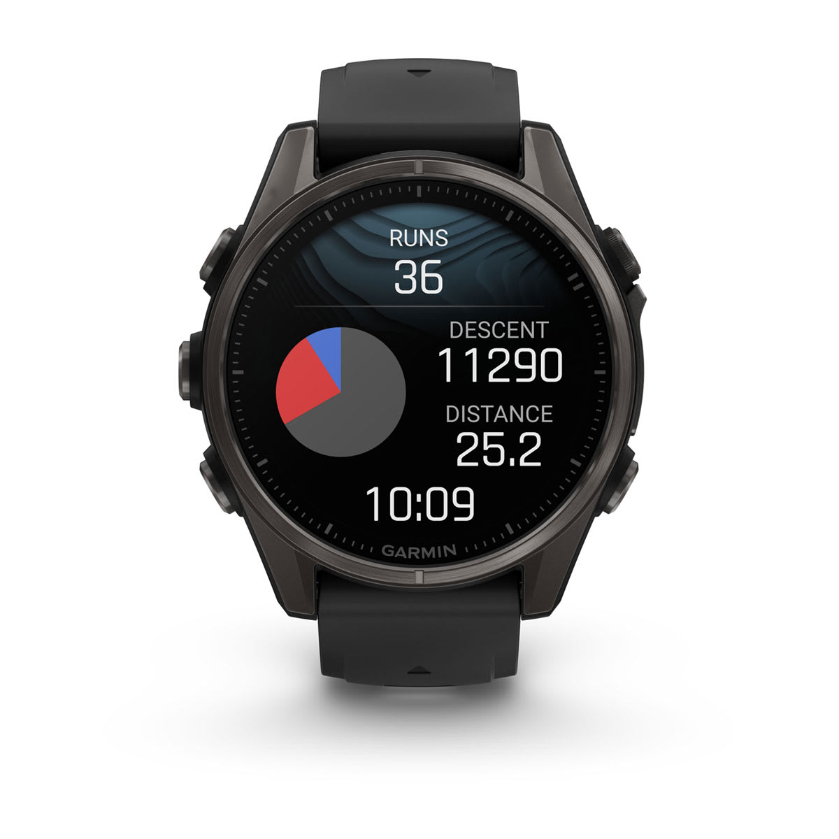 fēnix® 8 – 43 mm, AMOLED, Sapphire, Carbon Grey DLC-titanium med Svart/Pebble Grey silikonarmband – Garmin