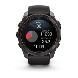 fēnix® 8 – 51 mm, AMOLED, Sapphire, Carbon Grey DLC med Svart/Pebble Grey silikonarmband – Garmin
