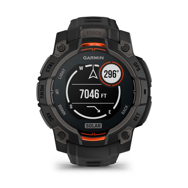 Instinct® 3 – 45 mm, Solar, Svart med Svart Rem – Garmin