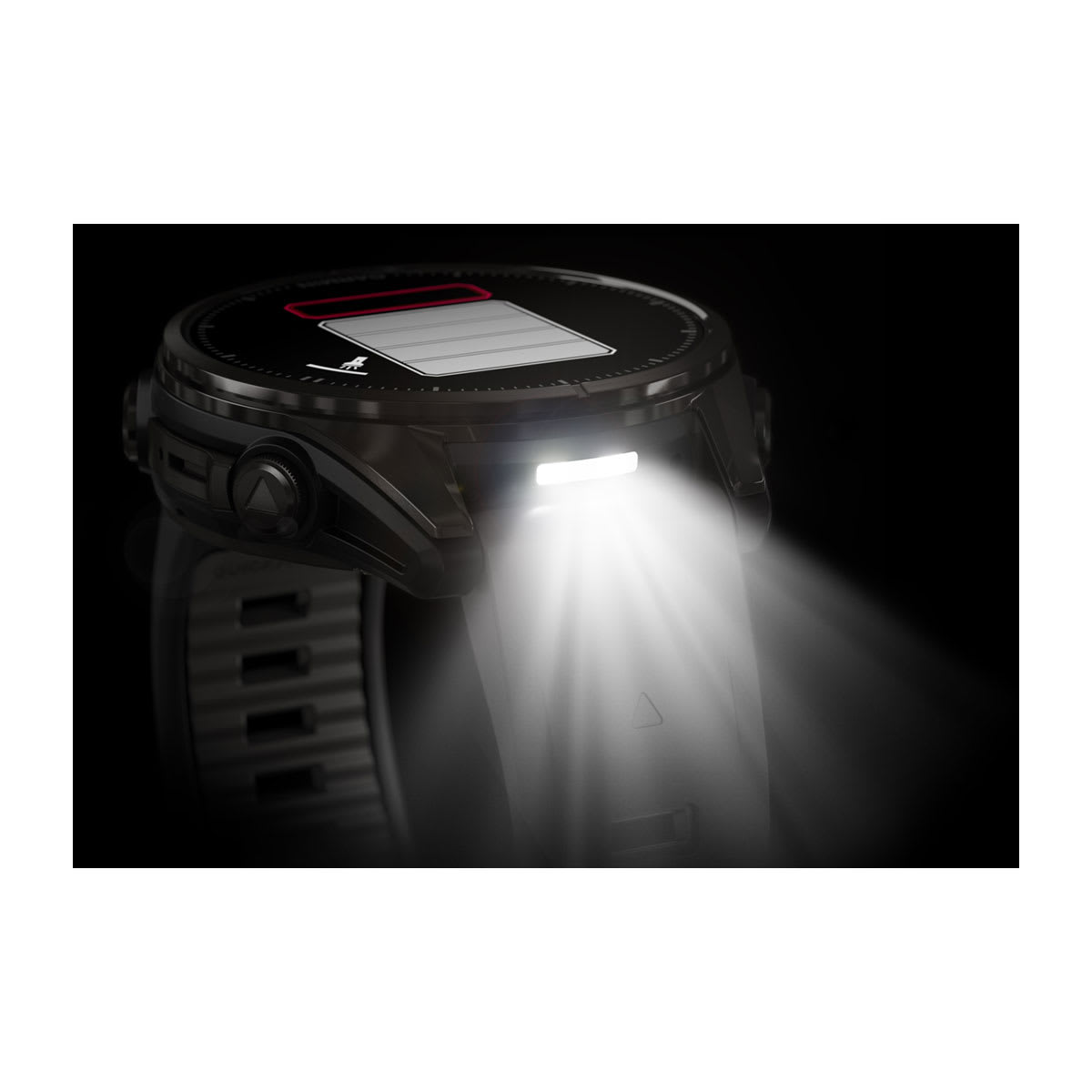 fēnix® 8 – 43 mm, AMOLED, Sapphire, Carbon Grey DLC-titanium med Svart/Pebble Grey silikonarmband – Garmin