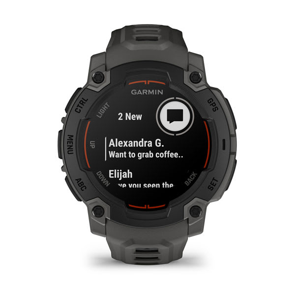 Instinct® E – 45 mm, Svart med Charcoal rem – Garmin