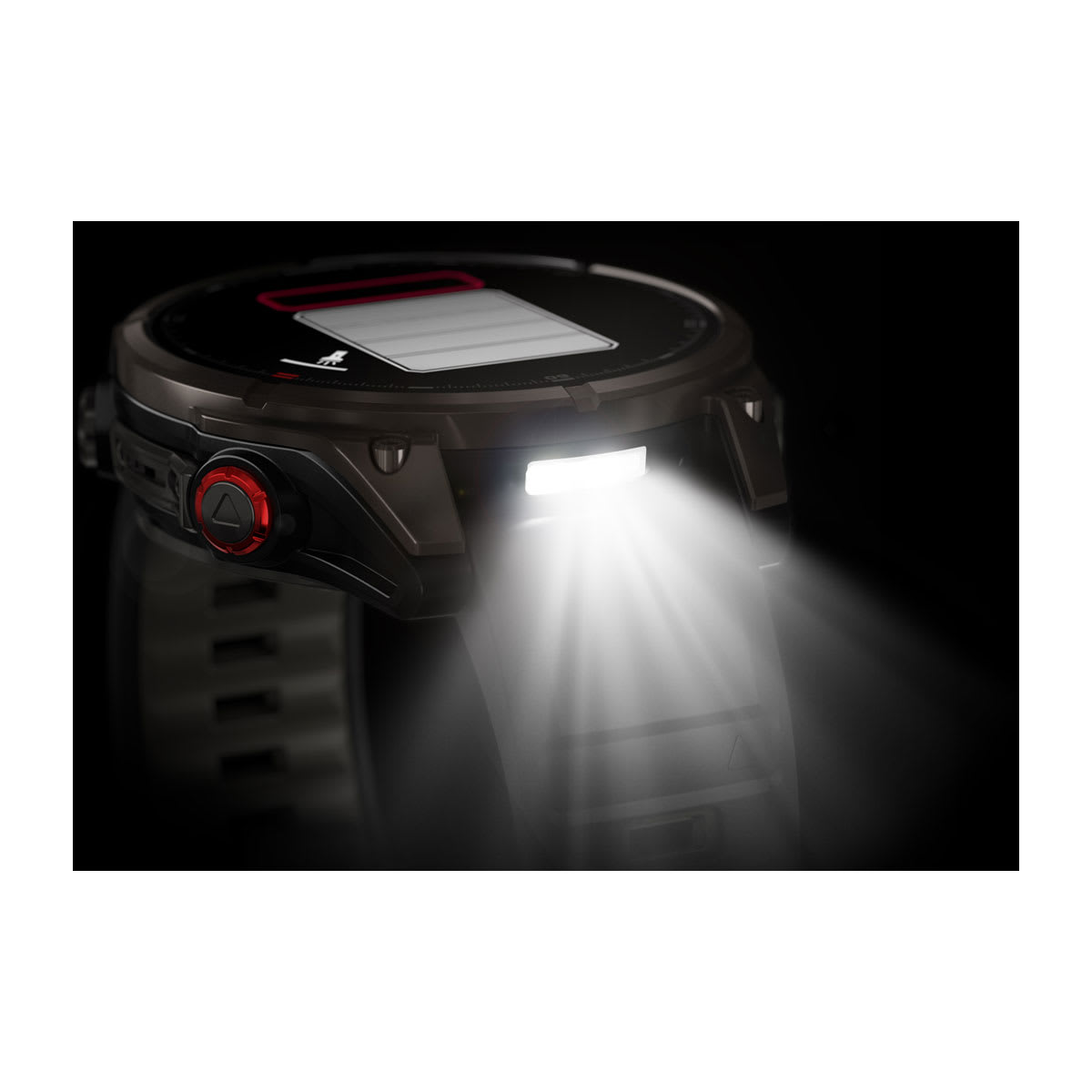 fēnix® 8 Pro – 47 mm, AMOLED, Sapphire, Carbon Grey DLC-titanium med Svart/Pebble Grey silikonarmband – Garmin