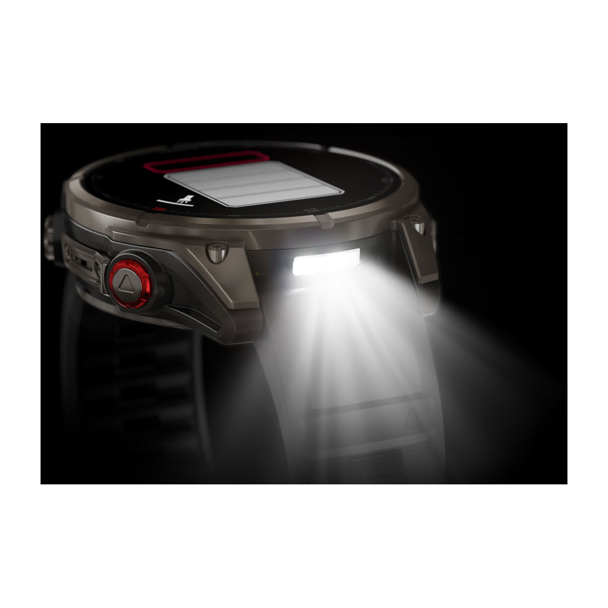 fēnix® 8 Pro – 47 mm, AMOLED, Sapphire, titan med silikonarmband i Graphite/Svart – Garmin