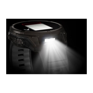 fēnix® 8 – 47 mm, Solar, Sapphire, Carbon Grey DLC-titanium med Svart/Pebble Grey silikonrem – Garmin