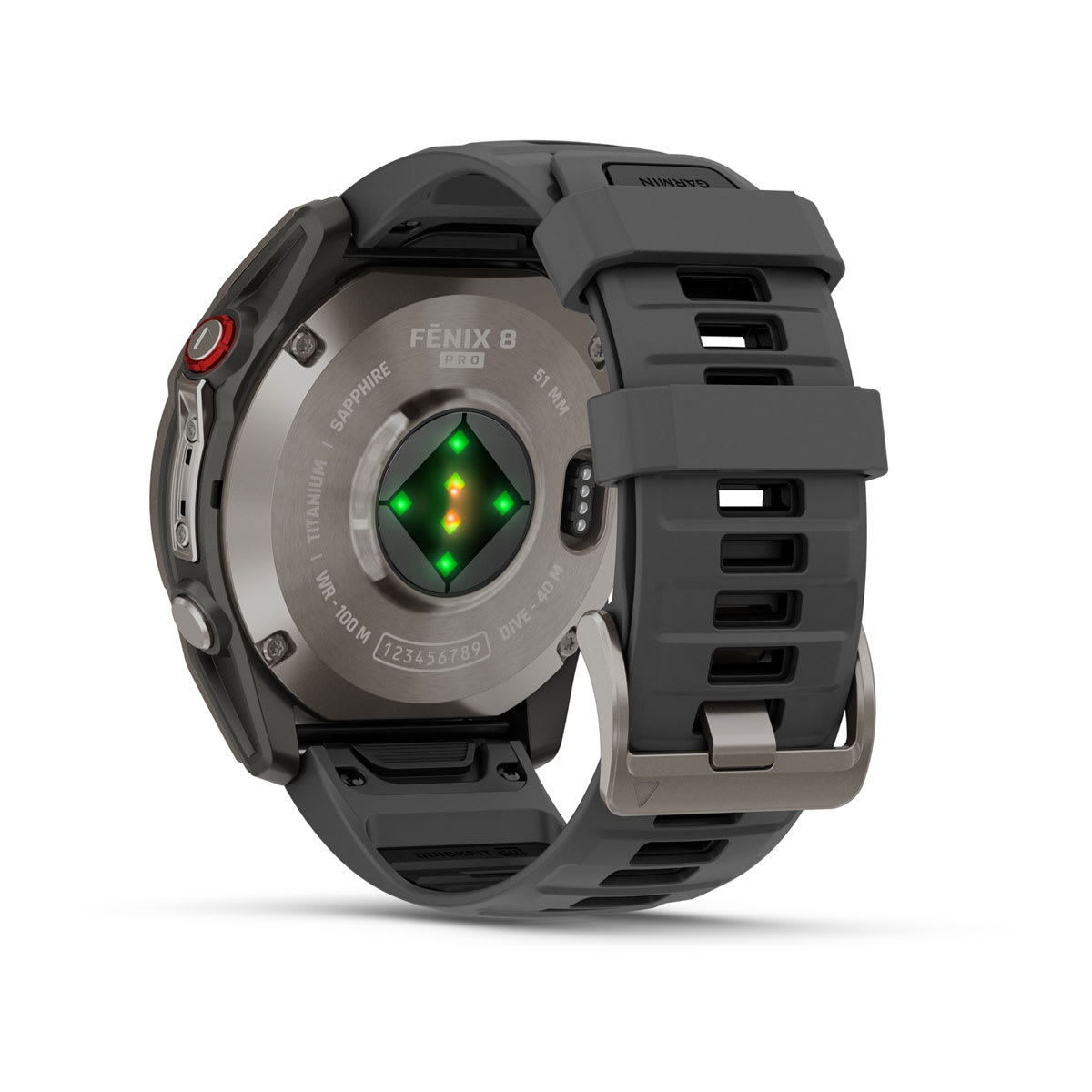 fēnix® 8 Pro – 51 mm, AMOLED, Sapphire, titan med silikonrem i Graphite/Svart – Garmin