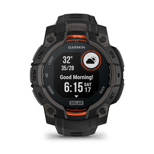 Instinct® 3 – 45 mm, Solar, Svart med Svart Rem – Garmin