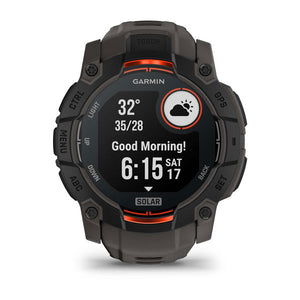 Instinct® 3 – 50 mm, Solar, Svart med Charcoal Rem – Garmin