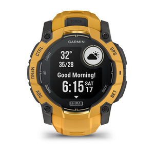 Instinct® 3 – 50 mm, Solar, Sunburst med Sunburst/Grey rem – Garmin
